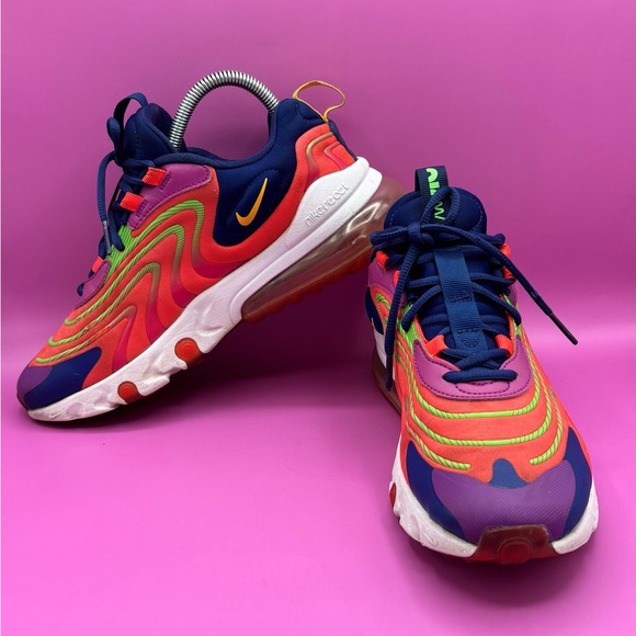 Nike Air Max 270 React Raspberry Ripple CD6870-600 Unisex Youth Size 6.5 - Picture 1 of 11